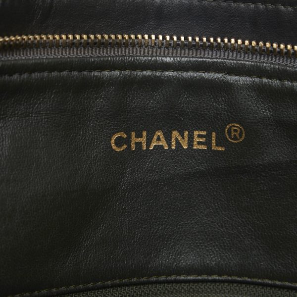 6 Chanel Coco Mark Chain Tote Bag Lambskin Black Gold