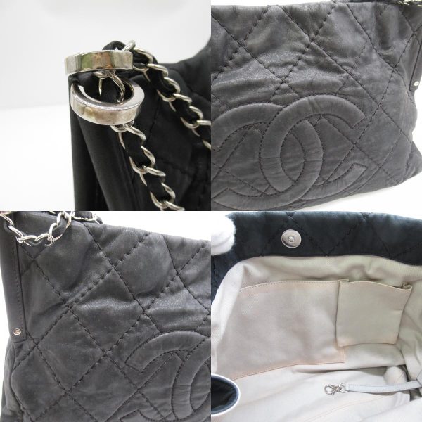 6 Chanel Shoulder Bag Leather Black