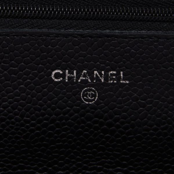 6 Chanel Matelasse Chain Wallet Silver Hardware Black