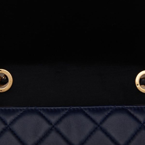 6 Chanel Chain Calfskin Gold Hardware Mini Shoulder Bag Navy Black