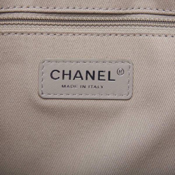 6 Chanel Deauville Double Chain Calf Navy Tote Bag