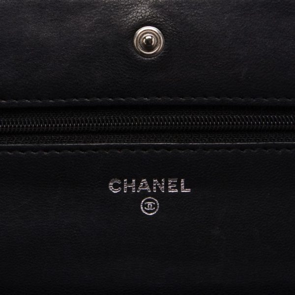 6 Chanel Mini Matelasse Chain Wallet Lambskin Black