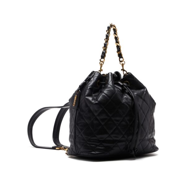 6 Chanel Matelasse Chain Backpack Caviar Skin Black