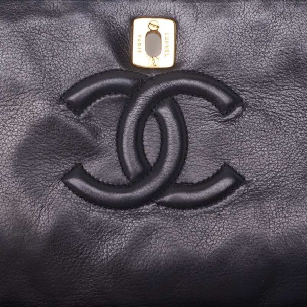 6 Chanel Matelasse Chain Shoulder Bag Lambskin Black