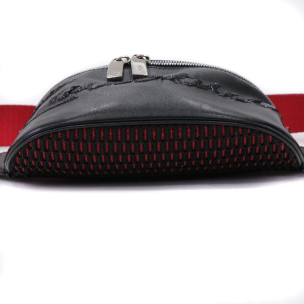 7 Christian Louboutin Bag Body Bag Waist Bag Leather Black