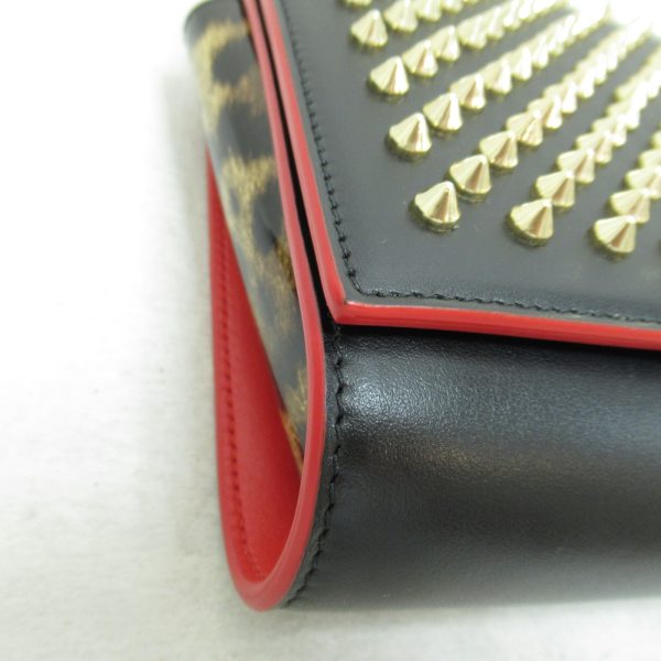 7 Christian Louboutin Chain Wallet Calf Black