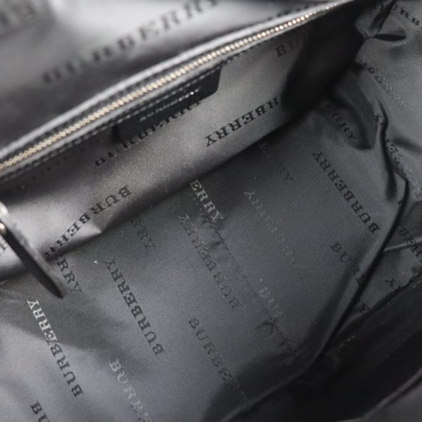 7 Burberry Handbag Canvas Leather Black