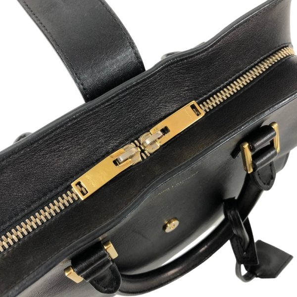 7 Saint Laurent Cabas Leather Handbag Black