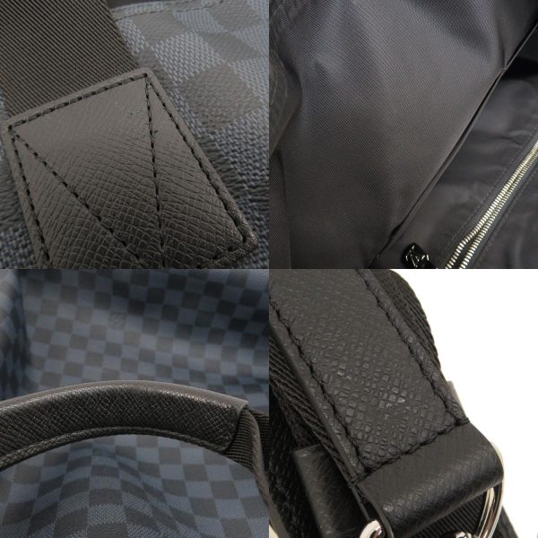 7 Louis Vuitton Match Point Hybrid Damier Cobalt Backpack Daypack Damier Canvas Taiga Leather