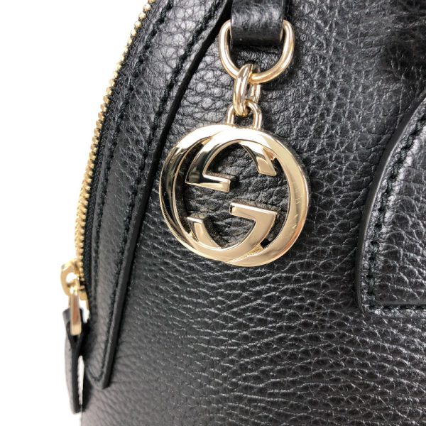 7 Gucci Interlocking G 2way Handbag Leather Black