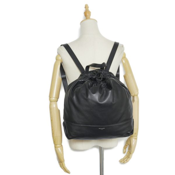 7 Saint Laurent Rucksack Backpack Lambskin Leather Black