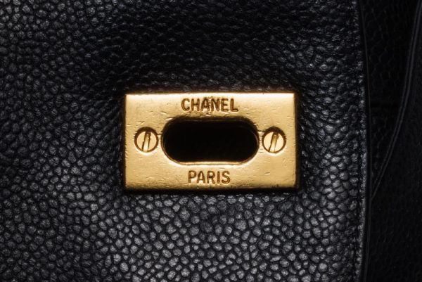 7 Chanel Turnlock Charm Double Chain Backpack Caviar Skin Black