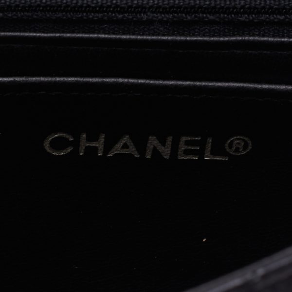 7 Chanel Matelasse Chain Shoulder Bag Lambskin Black