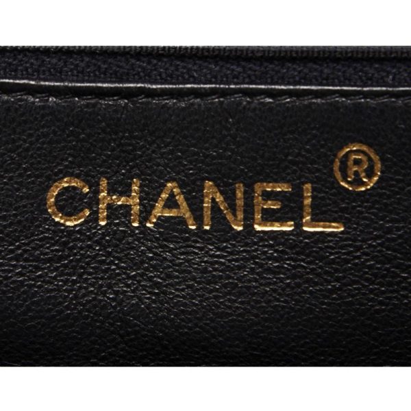 7 Chanel Matelasse Coco Mark Double Chain Shoulder Caviar Skin Black