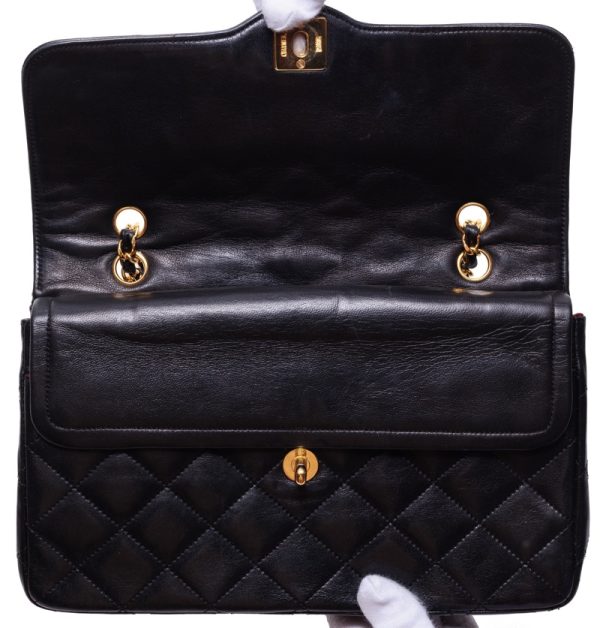 7 Chanel Matelasse Double Flap Chain Lambskin Black