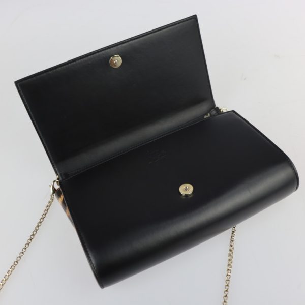 7 Christian Louboutin Paloma Clutch Shoulder Bag Leather Black