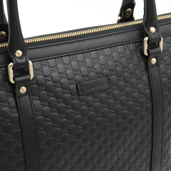 8 Gucci Micro Guccisima Tote Bag Shoulder Bag Leather Black Gold