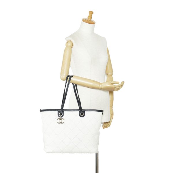 8 Chanel Coco Mark Tote Bag Shoulder Bag White