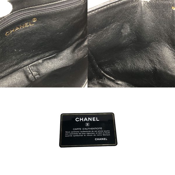 8 Chanel Coco Mark Chain Hardware Shoulder Bag Black Gold