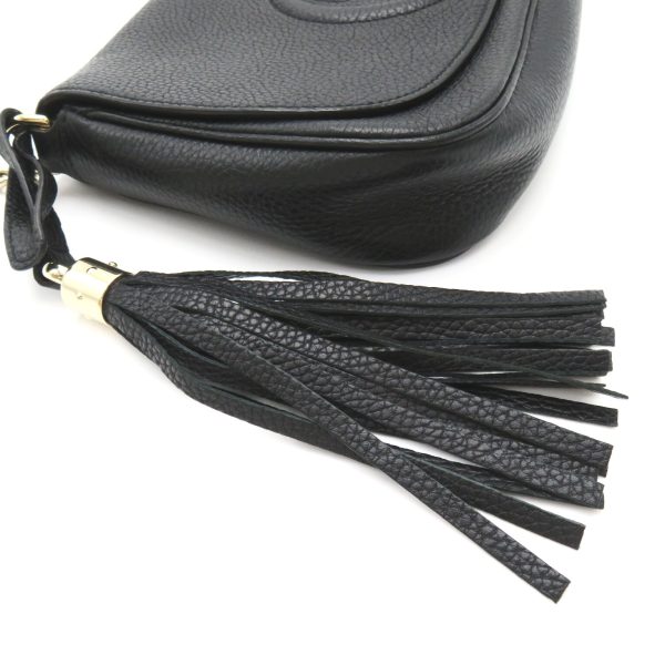 8 Gucci Soho Fringe Chain Shoulder Bag Leather Black