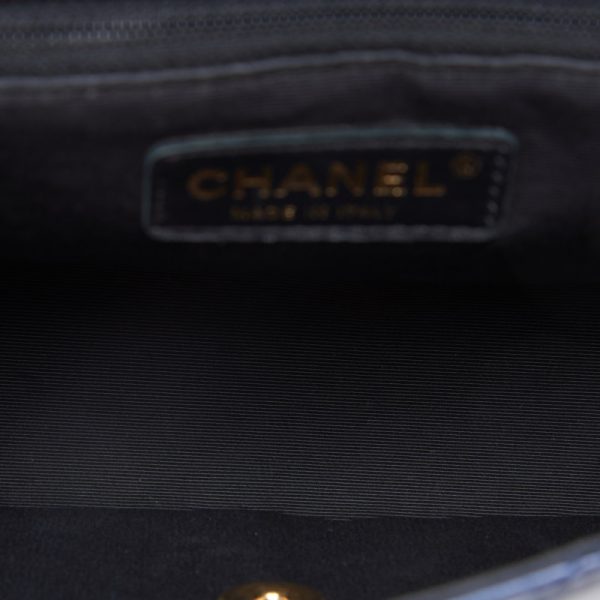 8 Chanel Chain Calfskin Gold Hardware Mini Shoulder Bag Navy Black
