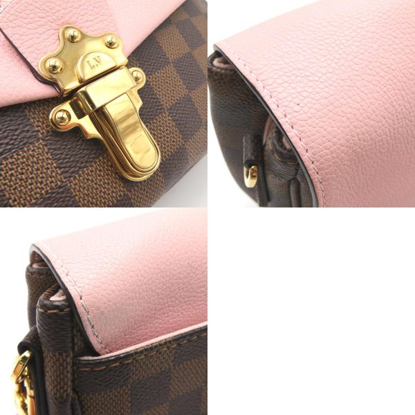 8 Louis Vuitton Clapton Shoulder Bag Magnolia Leather Damier Ebene Pink