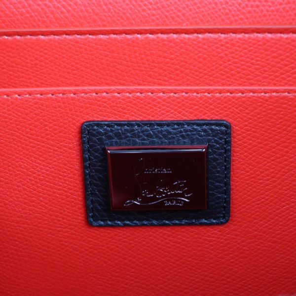 8 Christian Louboutin Kabiker Tote Bag Grain Calf Leather Black Red Silver