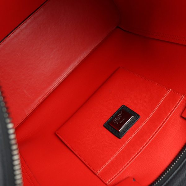 9 Christian Louboutin Kabiker Tote Bag Calf Leather Black Red Shoulder Bag