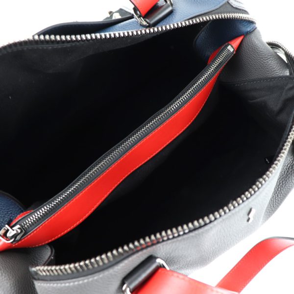 9 Christian Louboutin Studded Tote Bag Handbag Leather Navy Gray Black