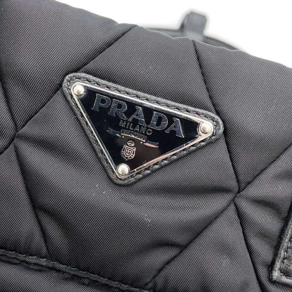 9 Prada Handbag Bomber Quilted Nylon Shoulder Bag Black