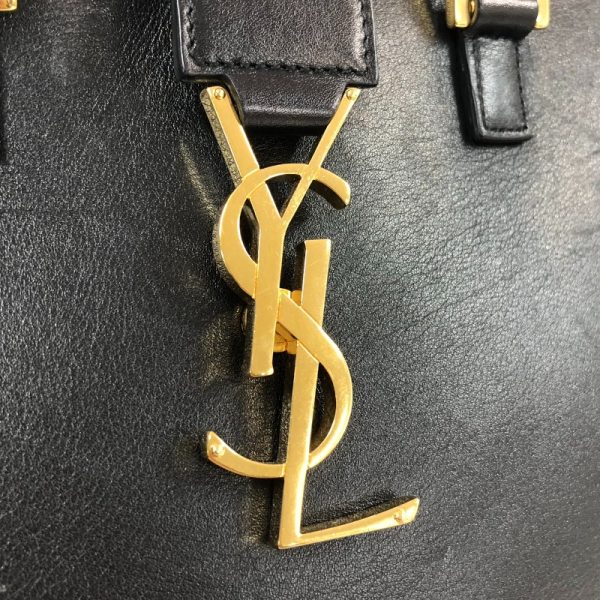 9 Saint Laurent Cabas Leather Handbag Black