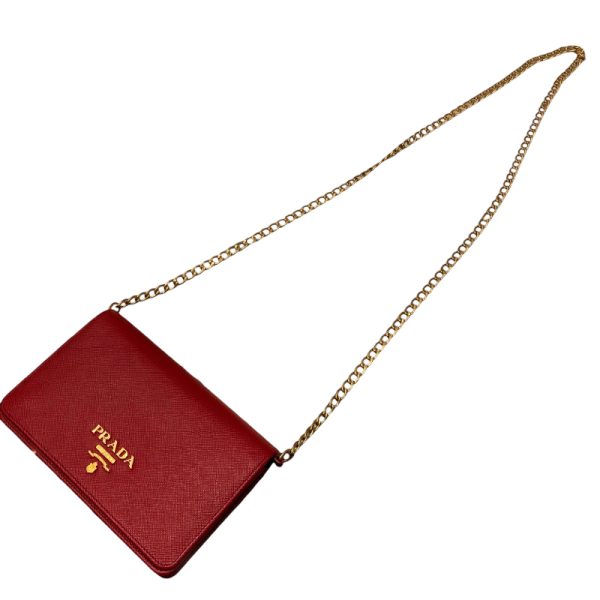 9 Prada Sapphire Wallet Red Shoulder Bag