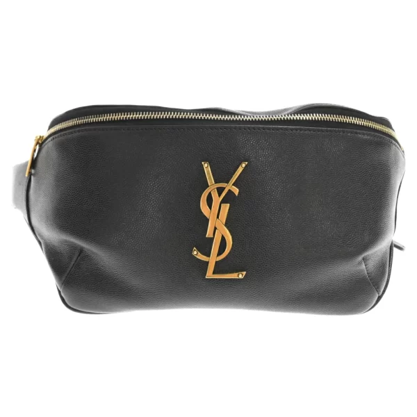 1 Saint Laurent Paris Ysl Logo Body Bag Waist Bag Black