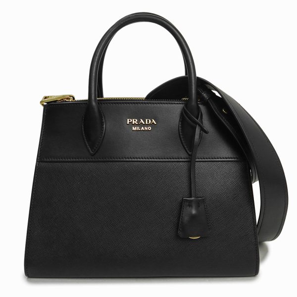 1 Prada Paradigm Bag Saffiano City Calf Leather Nero Black