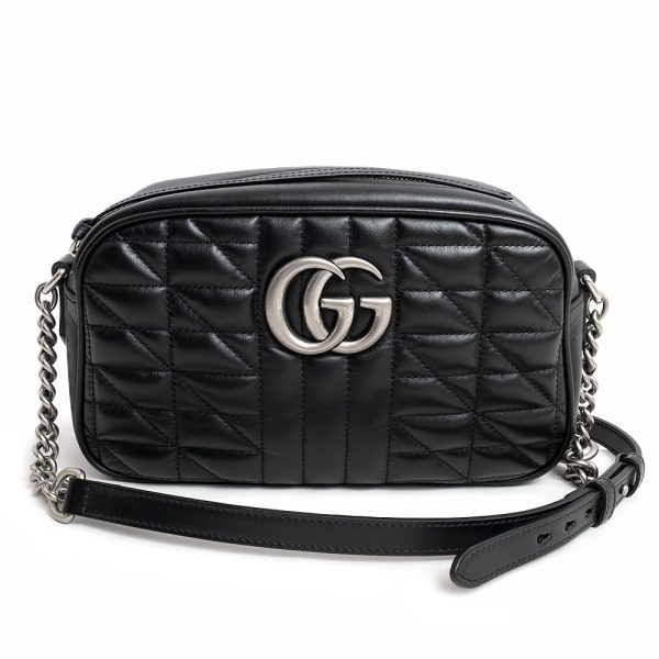 1 Gucci GG Marmont Small Chain Shoulder Bag Crossbody Leather Black