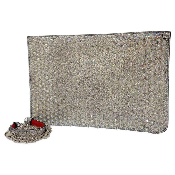 1 Christian Louboutin Clutch Bag Ruby Clutch Spike Silver