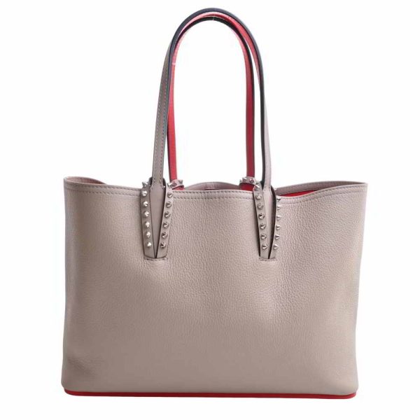 1 Christian Louboutin Leather Cabata Studded Tote Bag Greige