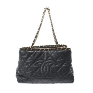 1 Chanel Leather Caviar Skin Matelasse Tote Bag