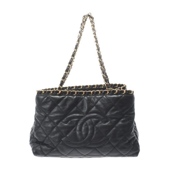 1 Chanel Chain Me BlackGold Hardware Calfskin Womens Tote Bag