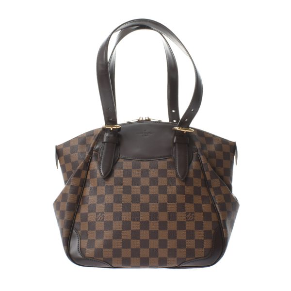 1 Louis Vuitton Damier Verona MM Brown Ebene Damier Canvas Tote Bag