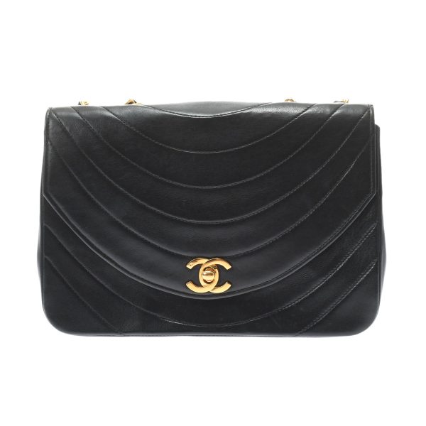 1 Chanel Chain Shoulder Black Gold Hardware 01 Lambskin Shoulder Bag