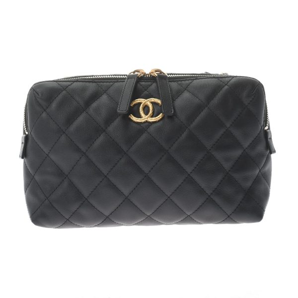 1 Chanel Matelasse Bowling Bag Black Gold Hardware Calfskin Shoulder Bag