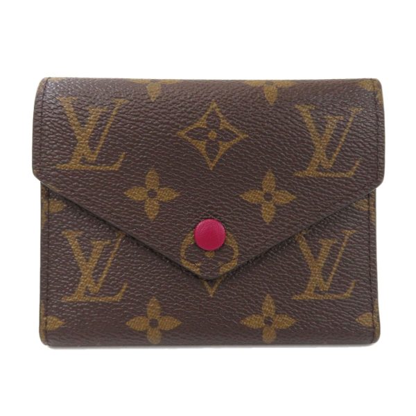 1 Louis Vuitton Portefeuille Victorine Fuchsia Monogram Bifold Wallet Purse Monogram Canvas