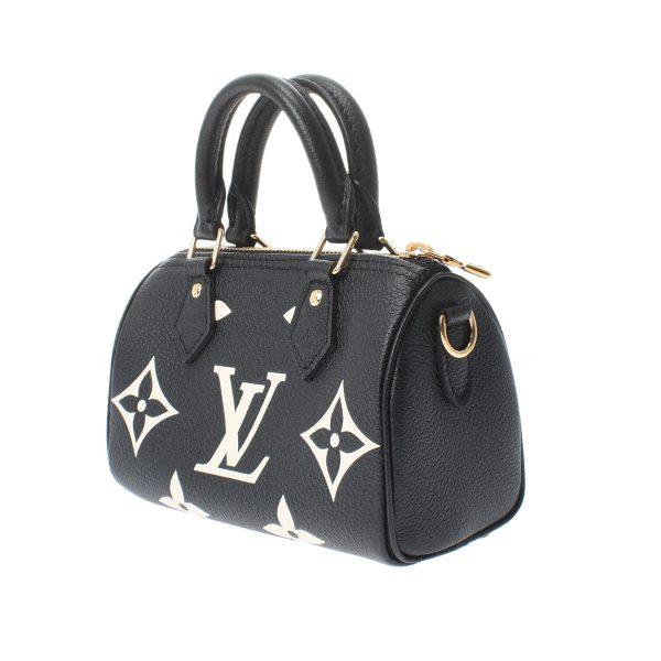 1 Louis Vuitton Empreinte Bicolor Nano Speedy Black Beige Leather Shoulder Bag