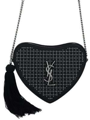 1 Saint Laurent Paris Studded Heart Chain Shoulder Bag