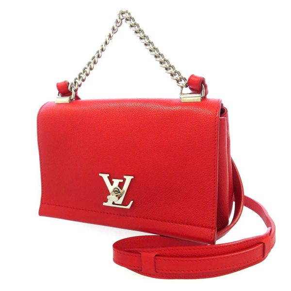 1 Louis Vuitton Shoulder Bag Calf Leather Lock Me Ruby