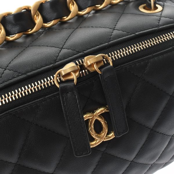 10 Chanel Matelasse Bowling Bag Black Gold Hardware Calfskin Shoulder Bag