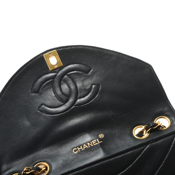 10 Chanel Chain Shoulder Black Gold Hardware 01 Lambskin Shoulder Bag