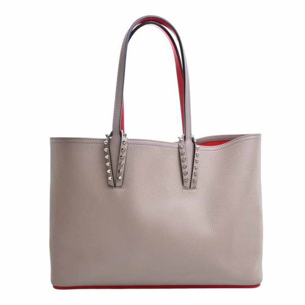 2 Christian Louboutin Leather Cabata Studded Tote Bag Greige