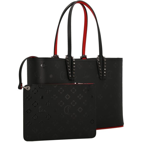 2 Christian Louboutin Cabata Small Tote Bag AutumnWinter 2023 Black Red